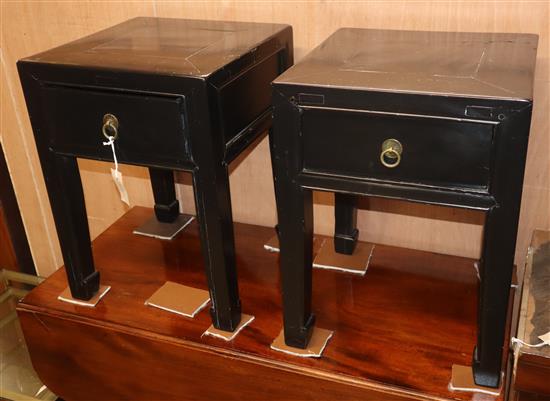 A pair of Chinese lacquer side tables W.38.5cm